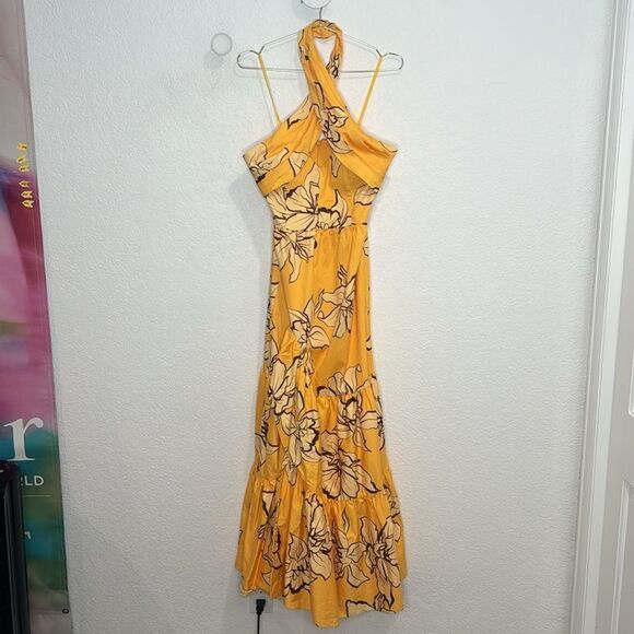 NWT HUTCH Anthropologie Floral Halter Maxi Dress Size 6 - Picture 2 of 15